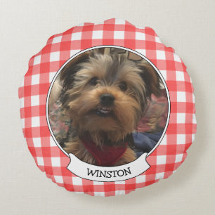 Cojín Redondo Personalizado 2 Mascota Foto País Lugar de verific