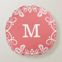 Personalizado blanco coral Monograma decorativo