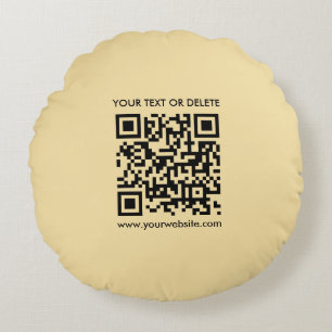 Cojín Redondo Personalizado Código QR Elegante Plantilla moderna