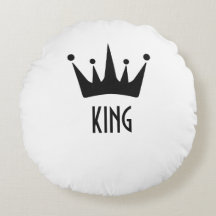 Personalizado Color negro Crown King Texto Almohad