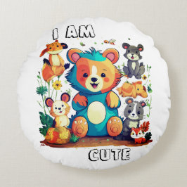 Cojín Redondo Personalizado de animales de compañía nueva, soy l