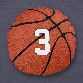 Cojín Redondo Personalizado de Baloncesto Deporte Número Jersey