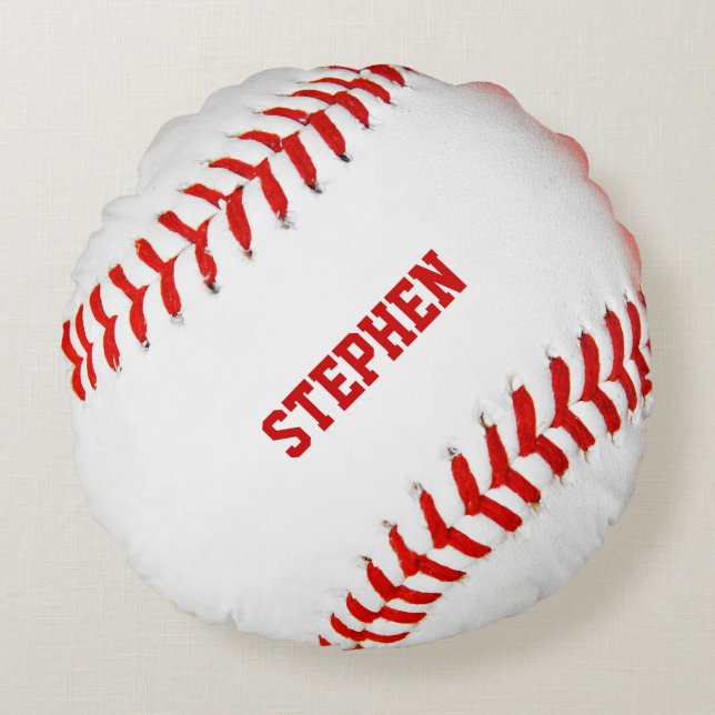 Cojín Redondo Personalizado de béisbol Round Pillow (Anverso)