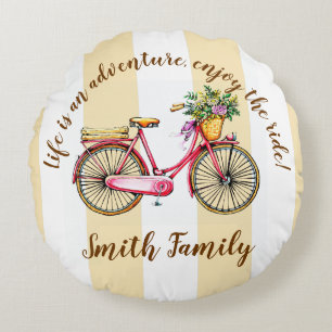 Cojín Redondo Personalizado de bicicletas Life Adventure