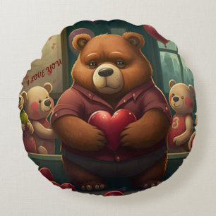 Cojín Redondo Personalizado de San Valentín personalizado almoha