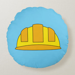Cojín Redondo Personalizado del Gorra duro amarillo