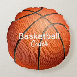 Cojín Redondo Personalizado entrenador de baloncesto Keepsake