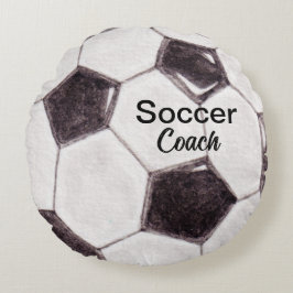 Cojín Redondo Personalizado entrenador de fútbol Keepsake