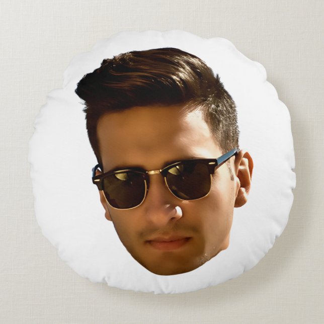 Cojín Redondo Personalizado Face Cutout Bachelorette Party Cumpl (Anverso)
