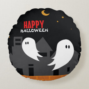 Cojín Redondo Personalizado fantasmal de Halloween