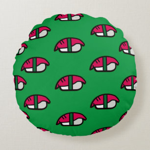 Cojín Redondo Personalizado Kawaii Sushi, Arroz de Pescado y Alg