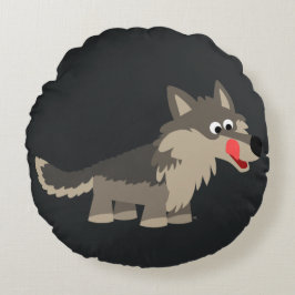 Cojín Redondo Personalizado lindo Hungry Wolf Round Pillow