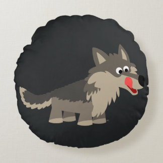 Cojín Redondo Personalizado lindo Hungry Wolf Round Pillow