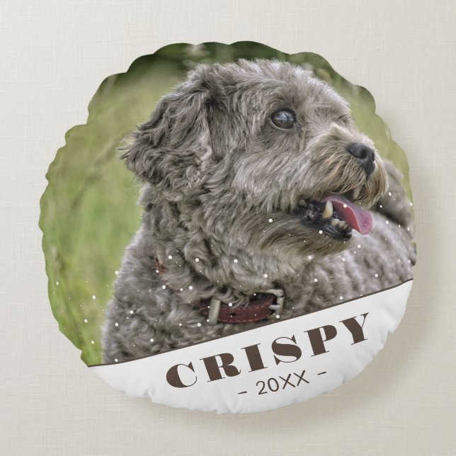 Cojín Redondo Personalizado  Mascota foto de perro personalizada (Anverso)