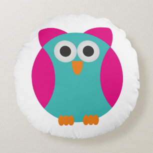 Cojín Redondo Personalizado Owl