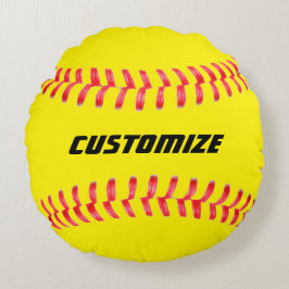 Cojín Redondo Personalizado Softball Pillow