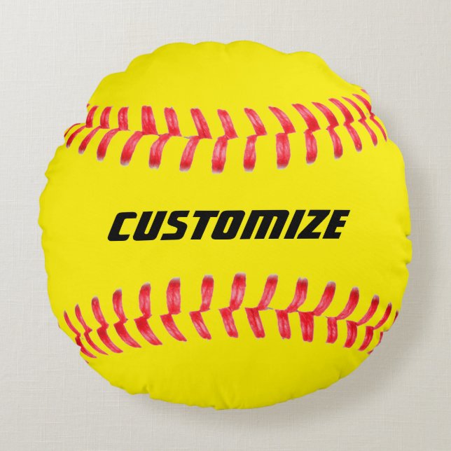 Cojín Redondo Personalizado Softball Pillow (Anverso)