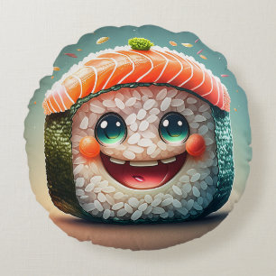 Cojín Redondo Personalizado Sushi Round Pillow - Whimsical Desig