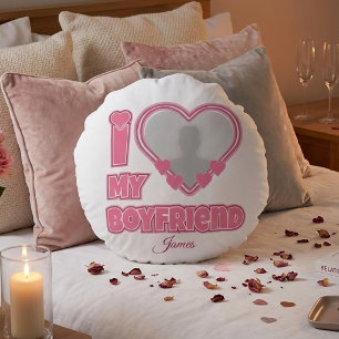 Cojín Redondo Personalizado Te Amo Mi Novio – Agregar Foto y Nom