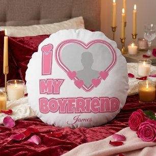 Cojín Redondo Personalizado Te Amo Mi Novio – Agregar Foto y Nom