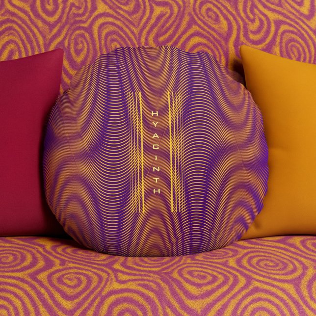 Cojín Redondo Personalizado Trippy Purple Único y Audaz Resumen  (Subido por el creador)
