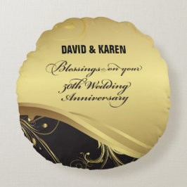 Cojín Redondo Personalizar, 50 aniversario Boda Religioso
