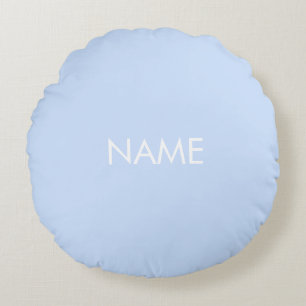 Cojín Redondo Personalizar con nombre, texto azul claro minimali