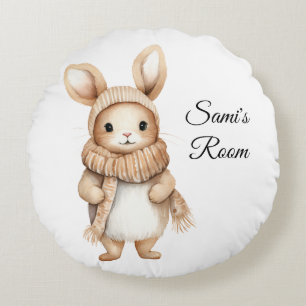Cojín Redondo Personalizar de conejo cutáneo Pillow