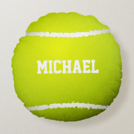 Cojín Redondo Personalizar del nombre de la pelota de tenis