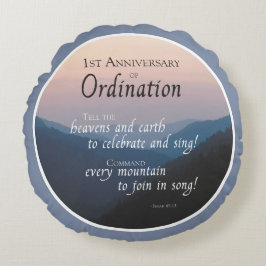 Cojín Redondo Personalizar el primer aniversario de la ordenanza