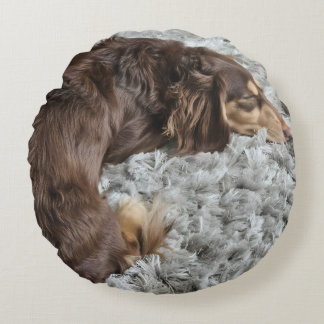 Cojín Redondo Personalize Dog Lover Pillow-Use Your Pet's Photo