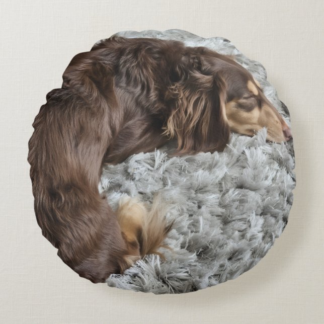 Cojín Redondo Personalize Dog Lover Pillow-Use Your Pet's Photo (Anverso)