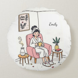 Cojín Redondo Personalized Cozy Granddaughter Gift Cute Relaxing