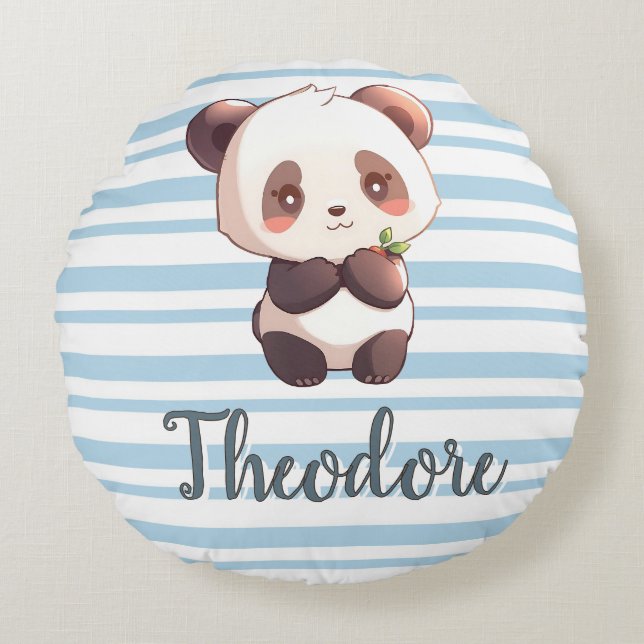 Cojín Redondo Personalized Cute Panda Sweet Dreams Round Pillow (Anverso)