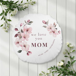 Cojín Redondo Personalized Floral Mothers Day Gift