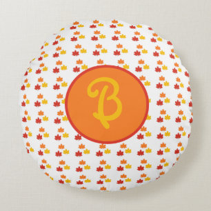 Cojín Redondo Personalized Leaf/halloween/Autumn  Throw Pillow