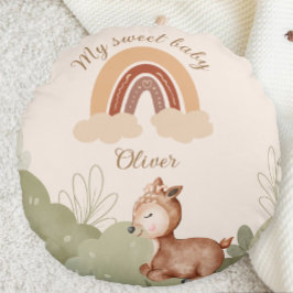 Cojín Redondo Personalized rainbow pillow with name