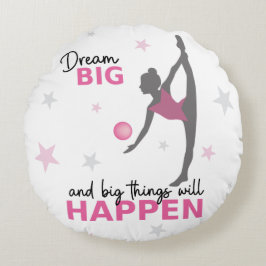 Cojín Redondo Personalized Rhythmic Gymnast Dream Big Round Pill