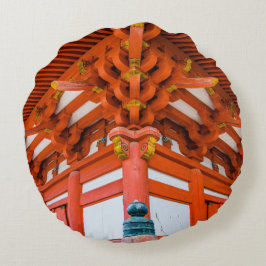 Cojín Redondo Perspectiva de Pagoda de abajo hacia arriba, Miyaj