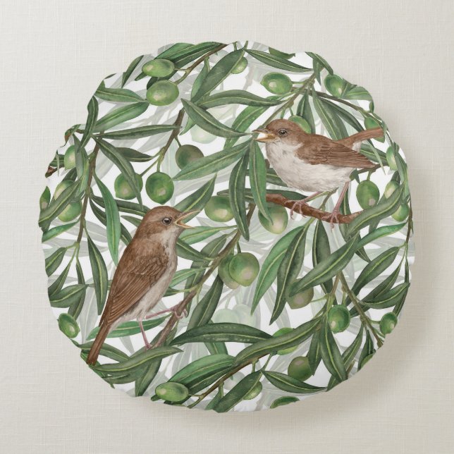 Cojín Redondo Pesadillas en el olivo (Anverso)