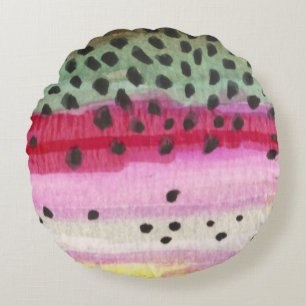 Cojín Redondo Pesca de trucha arco iris