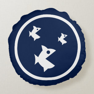 Cojín Redondo Pescado azul marino