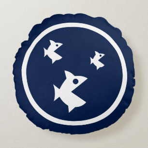 Cojín Redondo Pescado azul marino