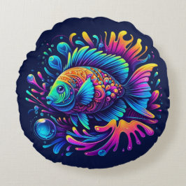 Cojín Redondo Pescado colorido