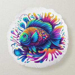 Cojín Redondo Pescado colorido