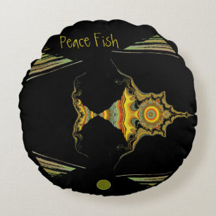 Cojín Redondo Pescado de paz multicolor