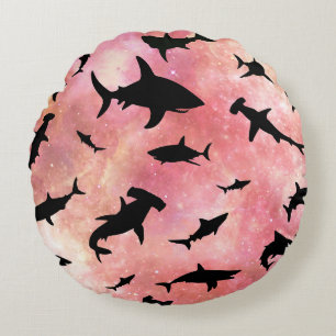 Cojín Redondo Pescado de tiburón moderno jaws ballena bajo la ga