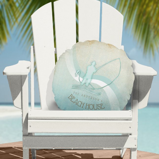 Cojín Redondo Pescador náutico de Beach House Aqua Blue ID623 (Subido por el creador)