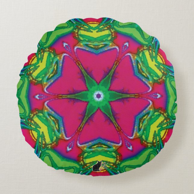 Cojín Redondo Petals Kaleidoscope (Anverso)