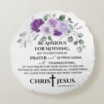 Philippians 4:6-7 Scripture Purple Flowers